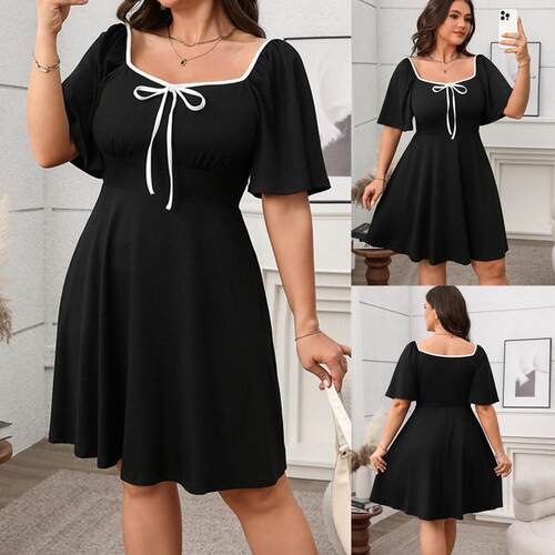 Plus size summer women dresses big size lady dress大码连衣裙