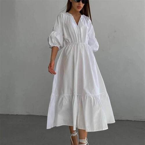 Vneck long skirt Aline skirt womens dress