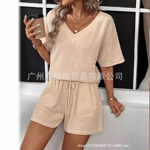 2024 Womens Short sleeved Shorts Set Two Piece Set
