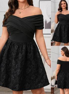 Plus size Summer women dress XL4XL大码女装收腰连衣裙礼服女