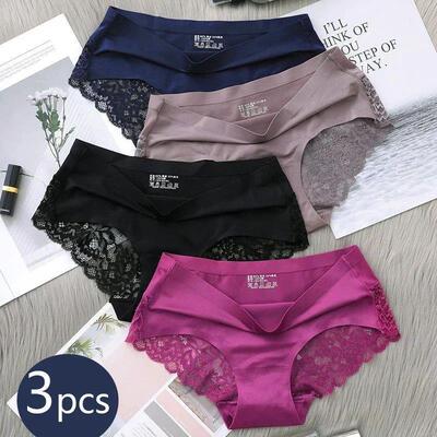 Set/lot Seamless WomenComfort Lace Briefs  Hollow Out Pantie