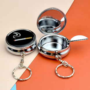 创意个性金属烟灰缸迷你随身便携式烟灰缸带盖袋烟灰盒袋小礼品