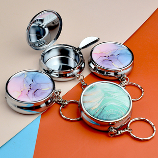 金属烟灰缸迷你个性随身便携式烟灰缸创意带盖袋烟灰盒袋小礼品