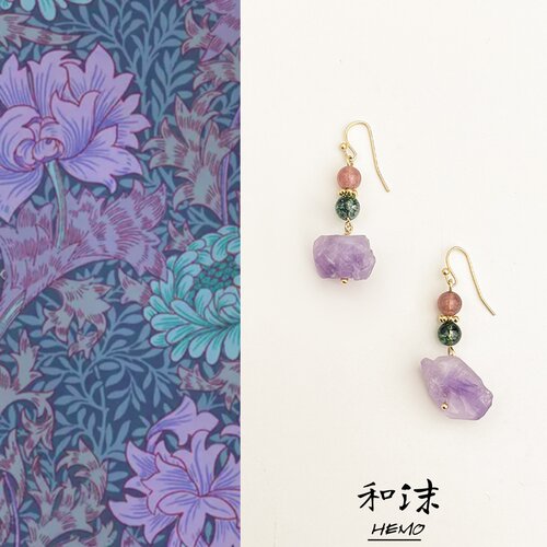 紫水晶国风高级感耳饰复古耳环