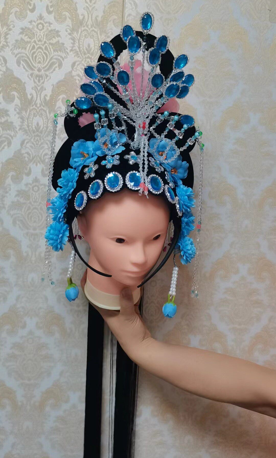 新款戏曲戏剧古典舞发饰花旦跳舞头饰广场舞蹈东北大秧歌头饰头花