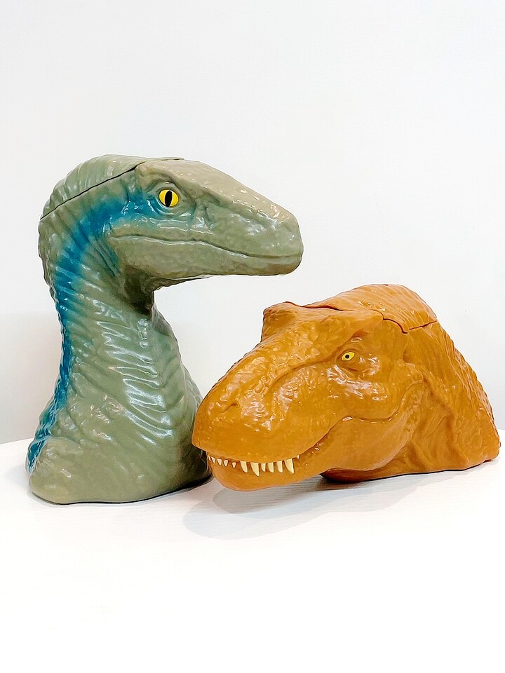 Jurassic正版侏罗纪霸王龙公园迅猛龙习惯水杯造型笔筒模型摆件