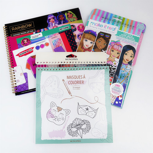 出口眼罩涂色DIY时尚服装设计本彩铅绘画儿童礼物彩虹姐美术启蒙