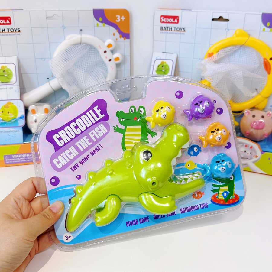 投篮二合一洗澡发光大鳄鱼网捞