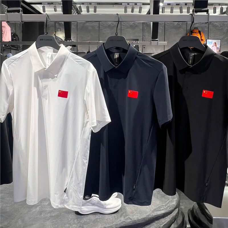 安踏冠军全天候商务通勤短袖POLO衫男士冰肤抗紫外线T恤152530103