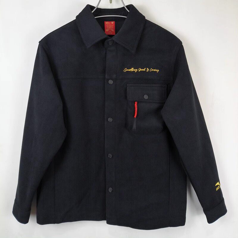 安踏好事发生2025春新年款灯芯绒衬衫男士加绒夹克外套152518601