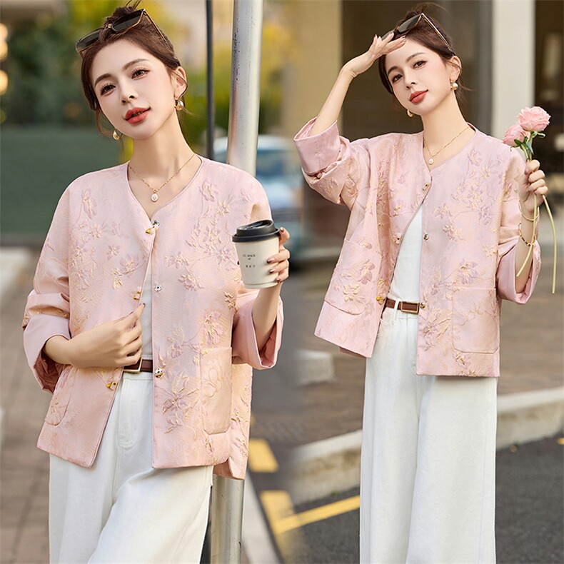 秋款女今年流行新中式小西服上衣