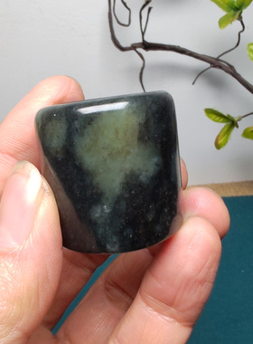 和田玉青花籽料扳指男款油润古朴