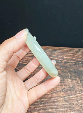 和田青白玉飘花手镯58mm保真