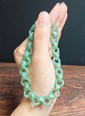 和田玉碧玉一体锁链手链特色男女