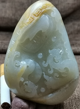 仿古把件龙凤呈祥新疆和田玉籽料