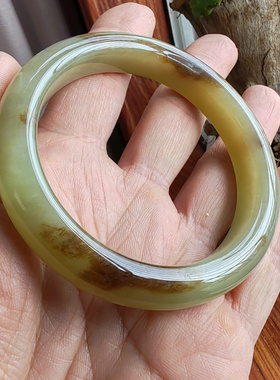 和田玉糖青白玉手镯59mm油润