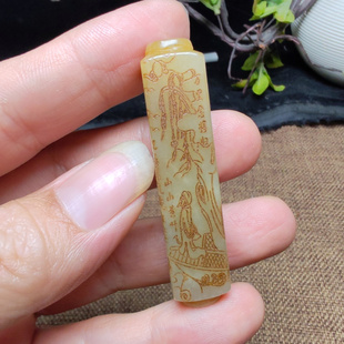 和田玉仿古明清古董玉器山水吊坠挂件油润细腻男女古风宁静致远