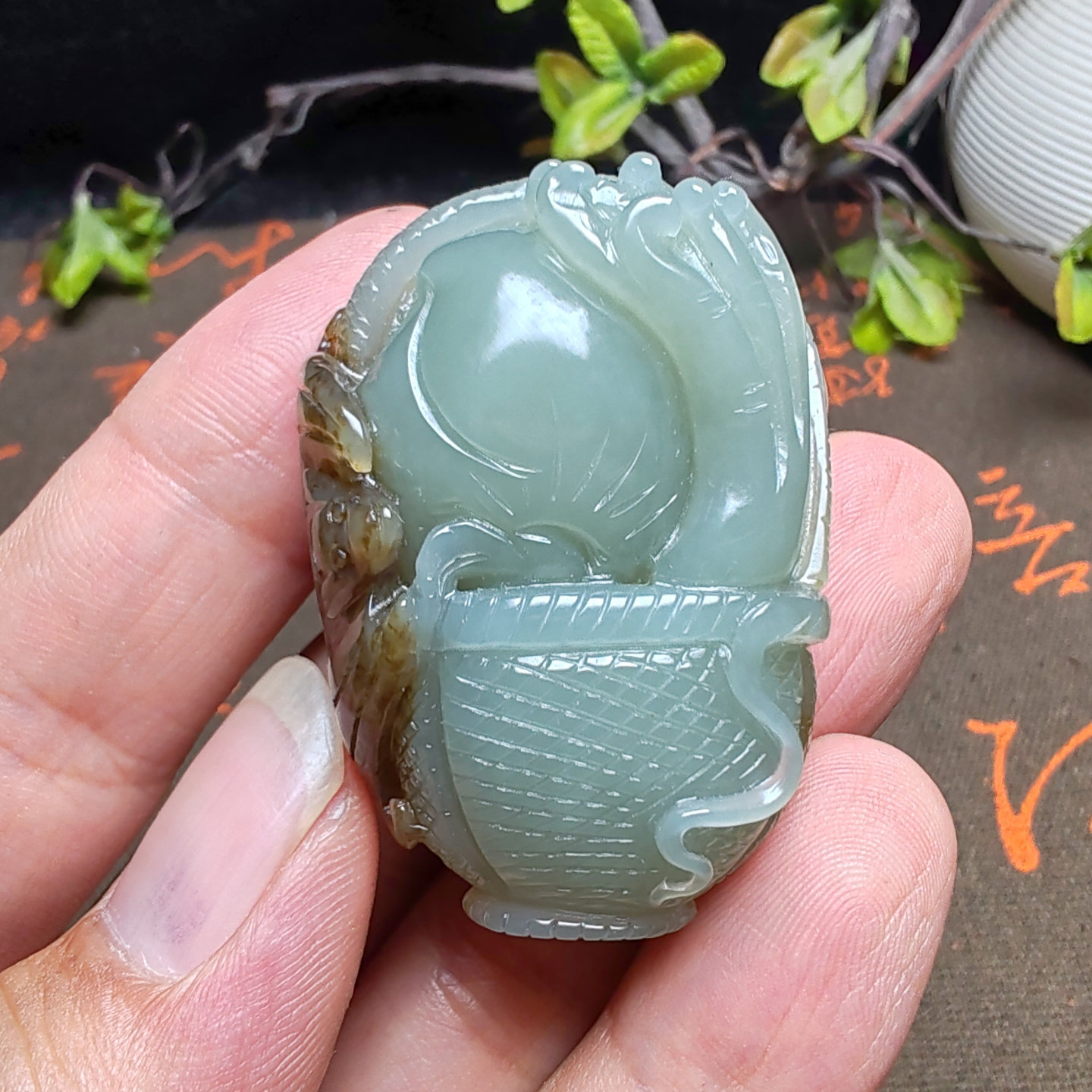 新疆和田玉且末蓝调糖玉蝙蝠桃子佛手花生吊坠挂件男女福寿如意