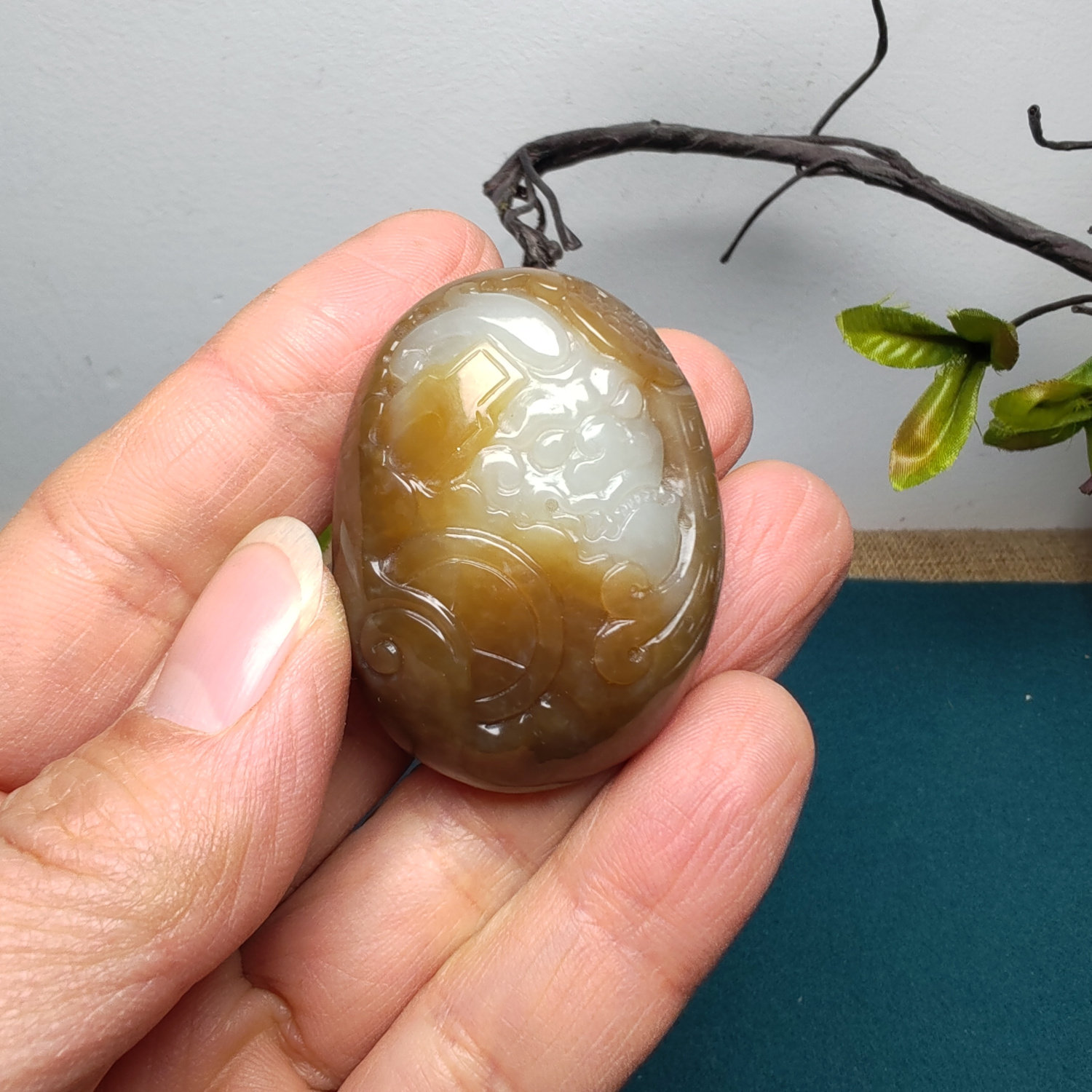 和田玉糖白玉兽头貔貅刀币玉壁锦灰堆吊坠挂件男女国风招财进宝