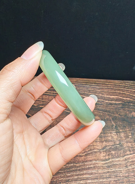 和田玉青白玉手镯53mm保真细腻