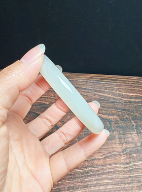 和田玉青白玉手镯55送证书保真