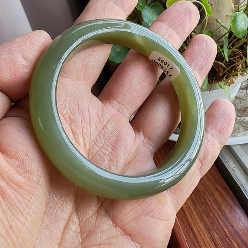 和田青白玉飘花手镯57mm送证书