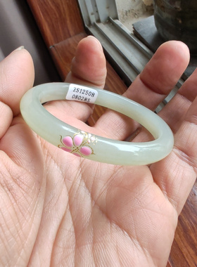 和田玉晴水雕花52mm+手镯送证书