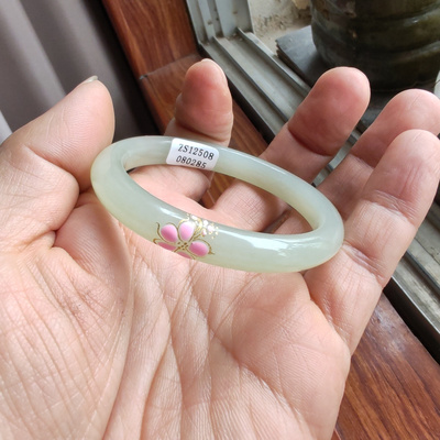 和田玉晴水雕花52mm+手镯送证书
