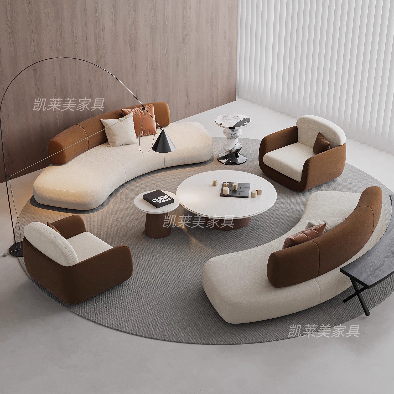 弧形沙发设计师创意家具沙发