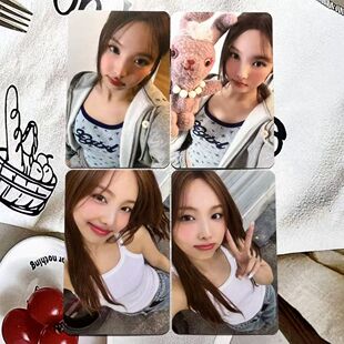twice 林娜琏单封小卡 nayeon strategy mini14 白衣卫衣脸兔子卡