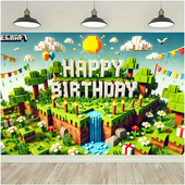 跨境专供我 饰拍摄布 世界游戏主题背景布生日派对挂布氛围布置装