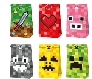 我的世界游戏周边派对TNT礼品袋儿童生日礼物牛皮纸袋糖果手提袋