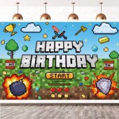 摄影背景布我 饰横幅 世界MC周边视频游戏生日派对场地布置装