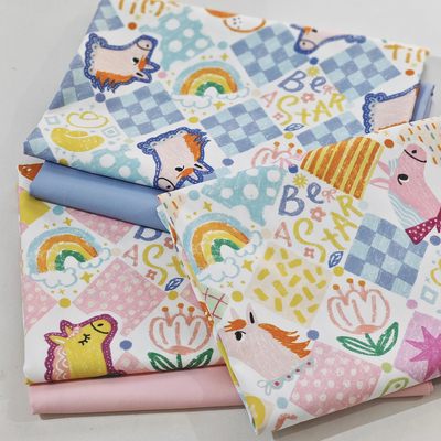 菜家布铺 缤纷小马印花破卡布料防泼水外套羽绒服防风马年面料