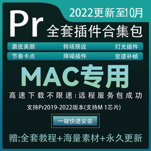 PR插件mac 一键安装全套安装包磨皮美颜补帧调色转场降噪 M1 2025