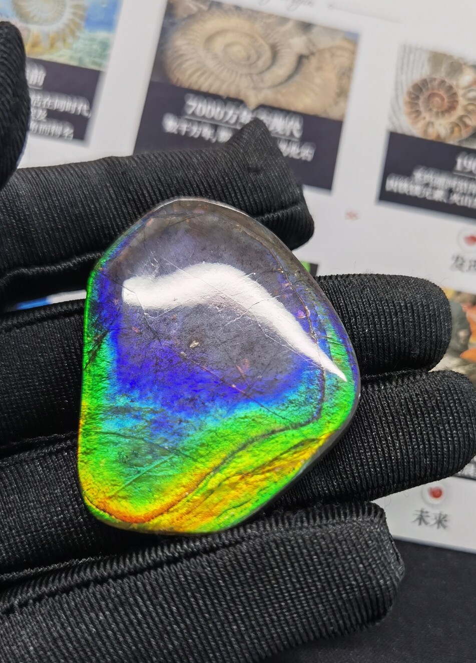 加拿大天然斑彩宝石,七彩大裸石