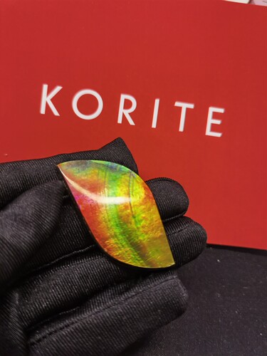 加拿大天然斑彩宝石，korite卡大师，金红罗楞
