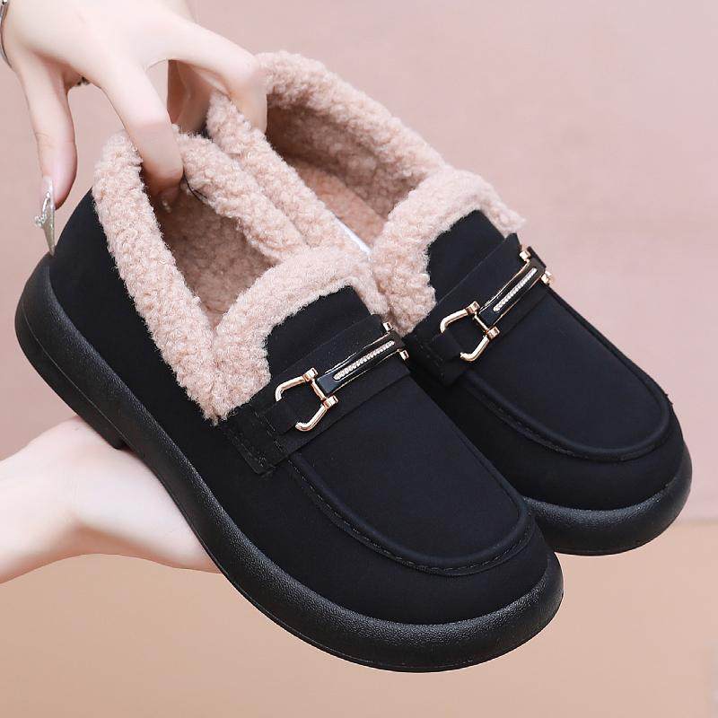 秋冬季老北京布鞋女棉鞋厚底加绒保暖妈妈鞋软底一脚蹬休闲乐福鞋,女鞋,乐福鞋（豆豆鞋）,淘宝优惠券,粉丝福利购,淘宝优惠卷