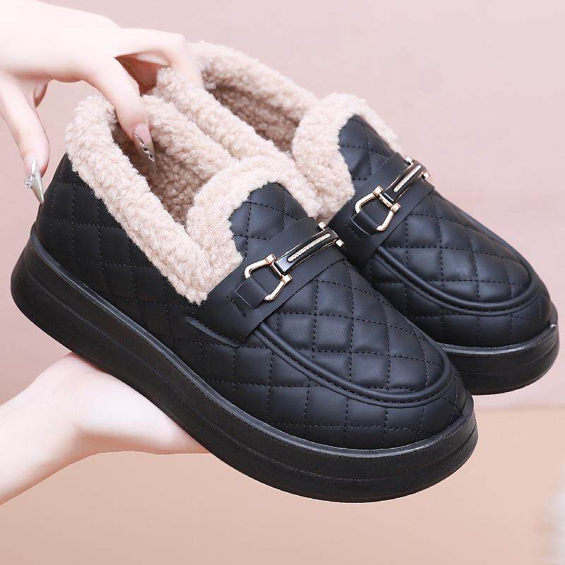 2025秋冬新款棉鞋女加绒保暖毛毛鞋外穿一脚蹬厚底休闲妈妈乐福鞋,女鞋,棉鞋,淘宝优惠券,粉丝福利购,淘宝优惠卷