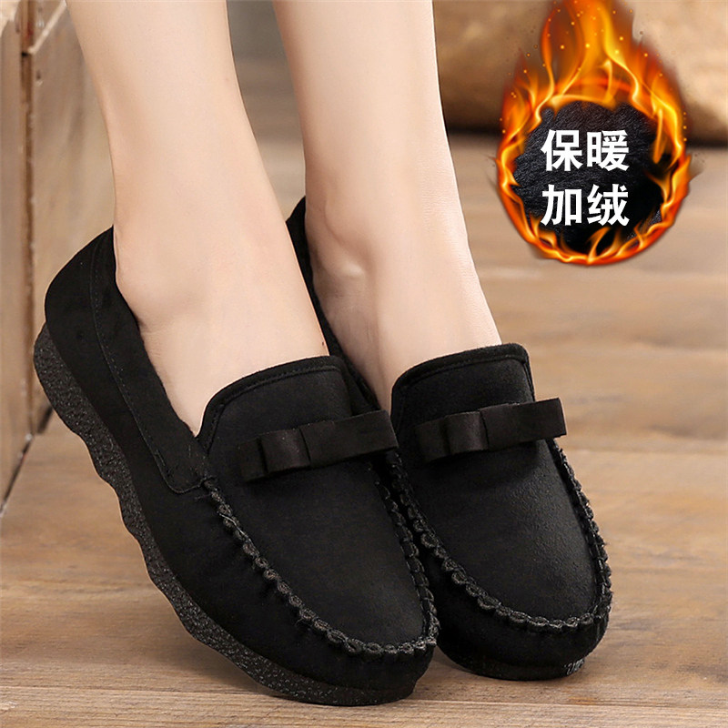 老北京布鞋女秋冬加绒保暖妈妈棉鞋平底女鞋防滑工作鞋软底豆豆鞋,女鞋,乐福鞋（豆豆鞋）,淘宝优惠券,粉丝福利购,淘宝优惠卷