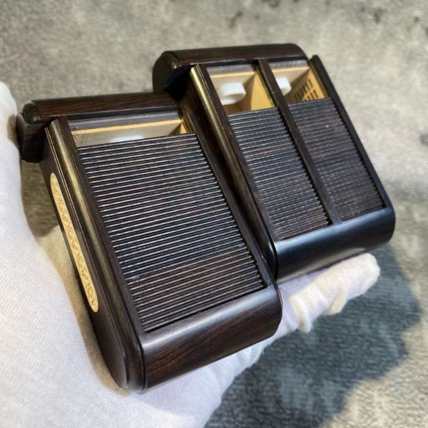 张圣林鸣虫盒 老乌木卷帘门竹蛉盒 黄蛉子盒 大黄盒 鸣虫虫具用具