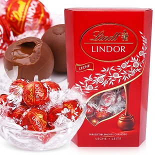 Lindt瑞士莲巧克力软心球200g特浓黑牛奶白喜糖礼盒年货糖果送礼