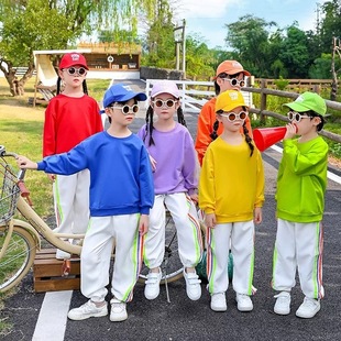 啦啦队合唱演出服 服装 儿童多巴胺卫衣套装 春秋小学生运动会开幕式