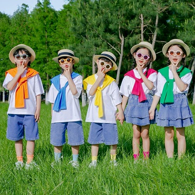 六一儿童合唱演出服小学生运动会开幕式服装班服幼儿园啦啦队表演