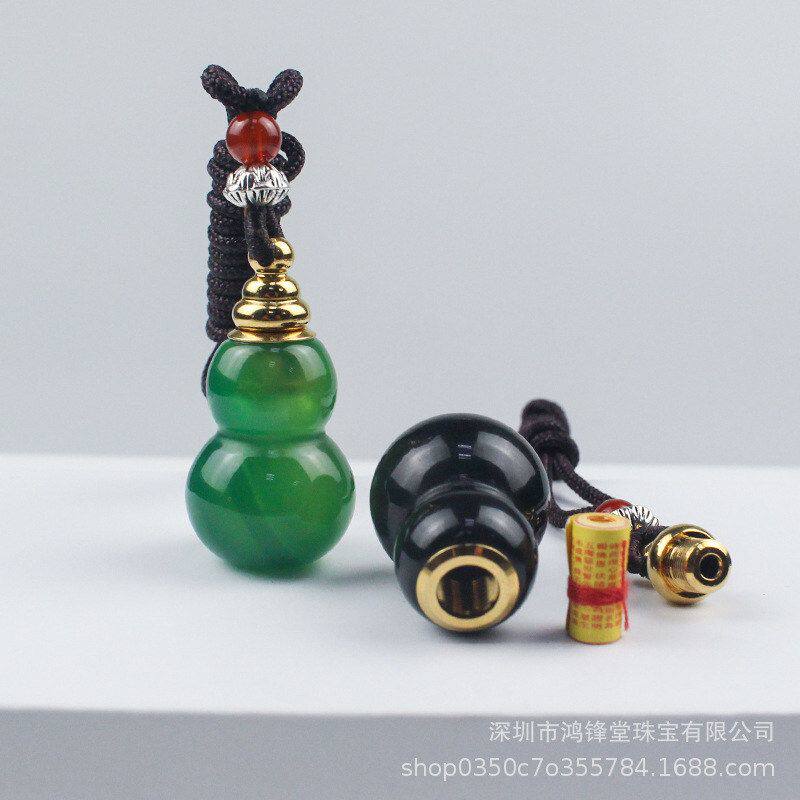 玛瑙玉髓可打开空心玉葫芦香水精油朱砂楞严宝石吊坠项链文艺复古