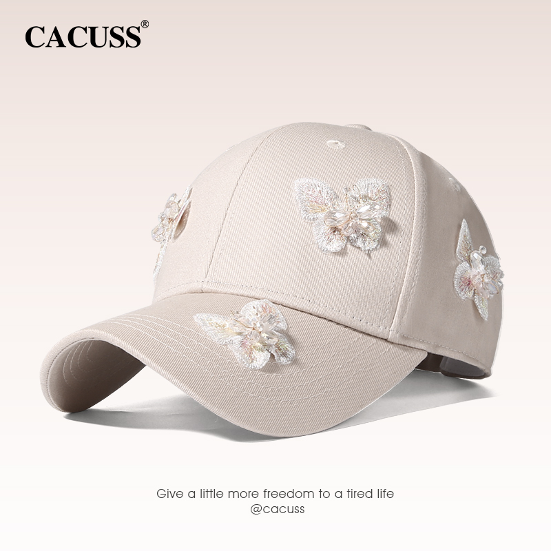 CACUSS珠饰优雅弯檐百搭棒球帽