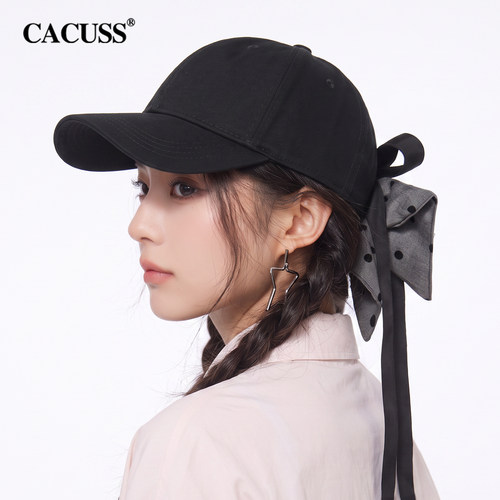 CACUSS时尚冬波点蝴蝶结棒球帽