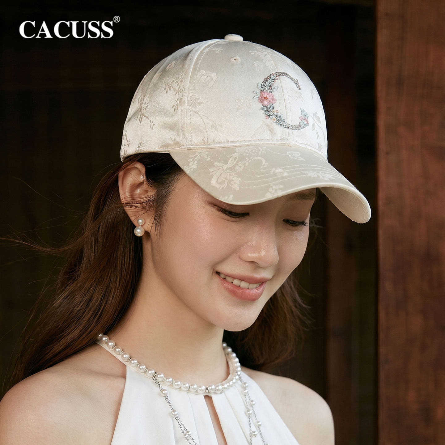 CACUSS桑蚕丝国风刺绣棒球帽图片