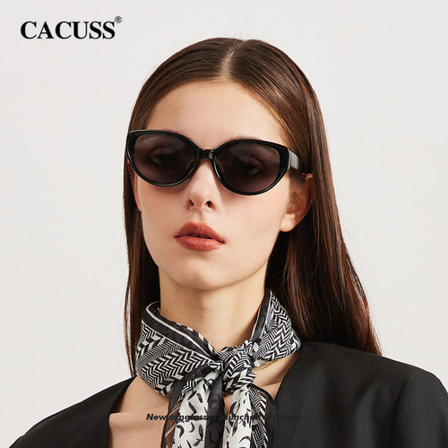 CACUSS复古偏光猫眼墨镜女高级感