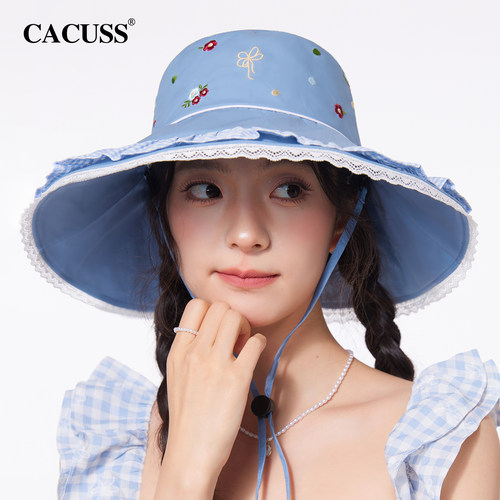 CACUSS大檐纯棉显脸小遮阳帽女夏